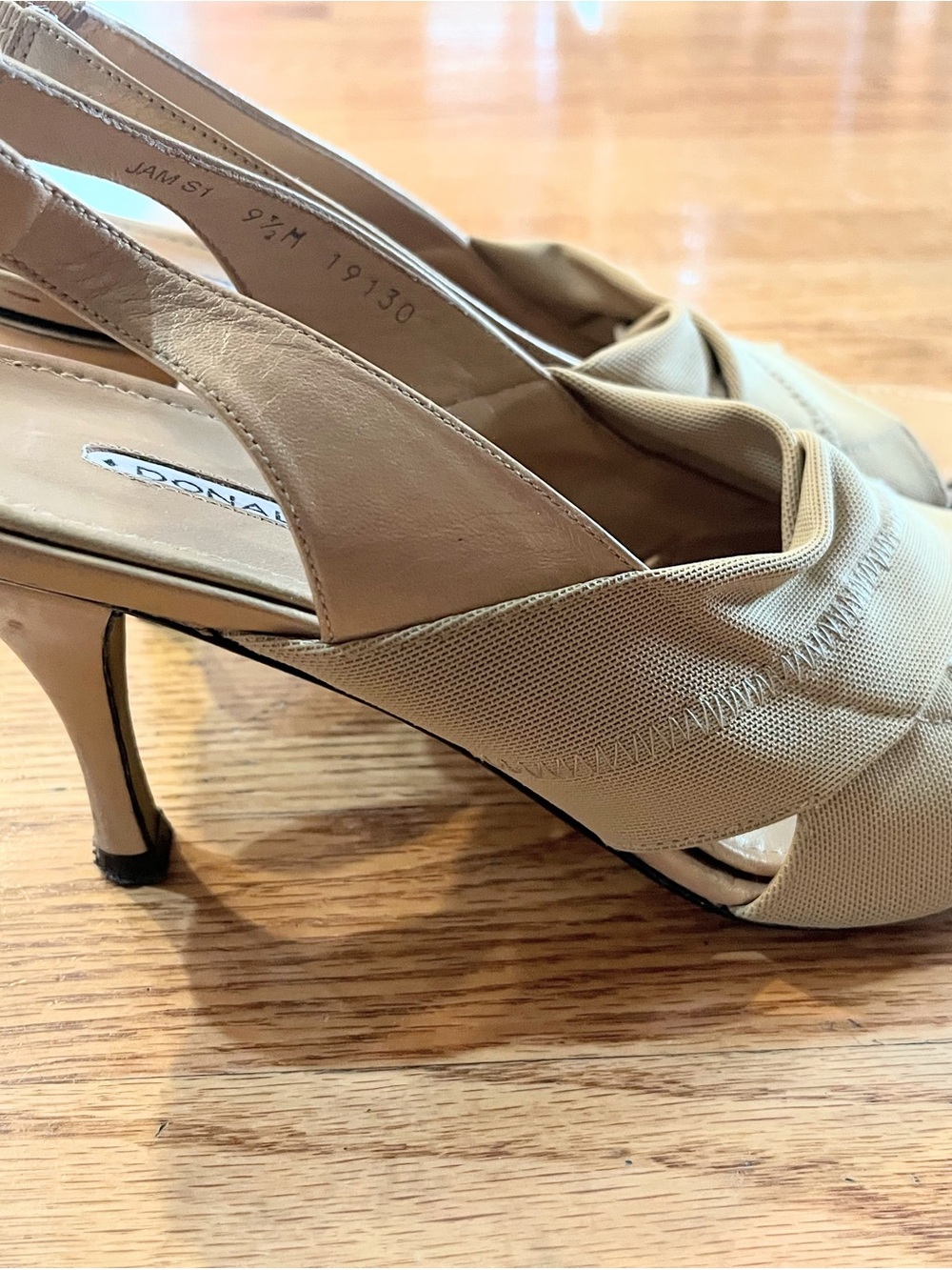 Donald J. Pliner Beige Twist Slingback Heels
